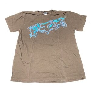 Fox Short Sleeve Brown Y2K Large Front Logo Shirt Size Large